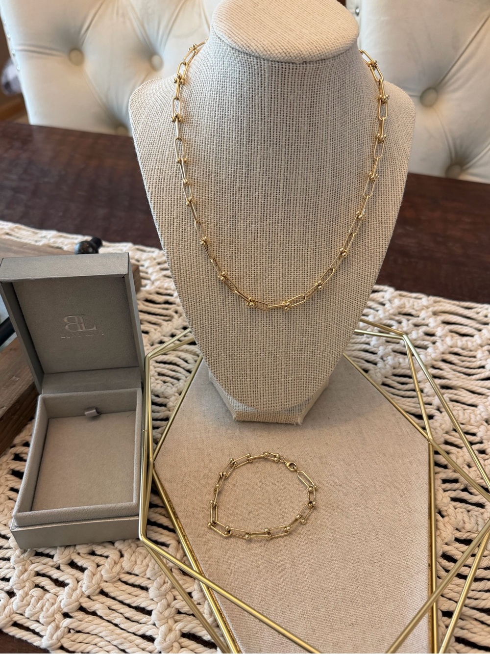 Bony Levy 14k Yellow Gold Ball Link Necklace And Bracelet Set